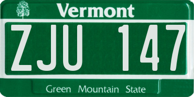 VT license plate ZJU147
