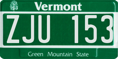 VT license plate ZJU153