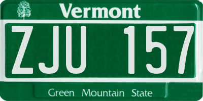 VT license plate ZJU157