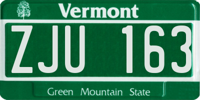 VT license plate ZJU163