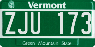 VT license plate ZJU173