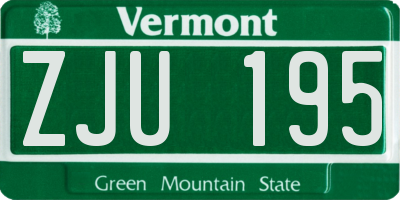 VT license plate ZJU195