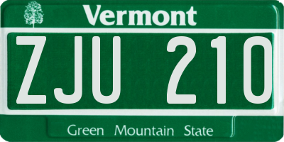 VT license plate ZJU210