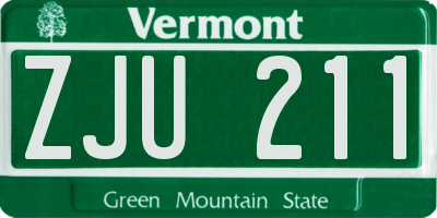 VT license plate ZJU211