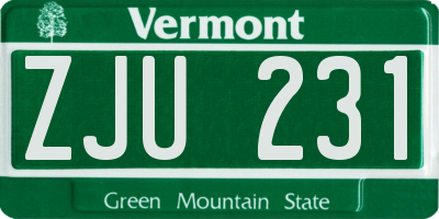 VT license plate ZJU231