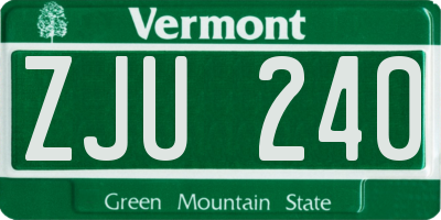 VT license plate ZJU240