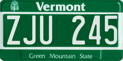 VT license plate ZJU245