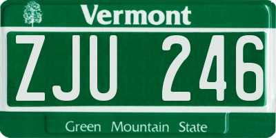 VT license plate ZJU246