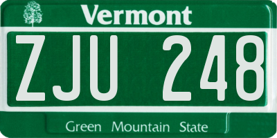 VT license plate ZJU248