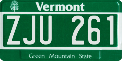 VT license plate ZJU261