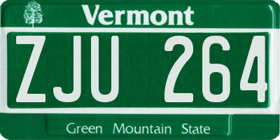 VT license plate ZJU264