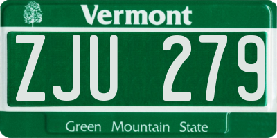 VT license plate ZJU279