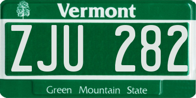 VT license plate ZJU282