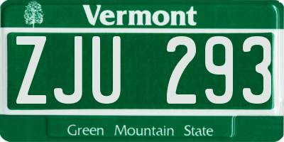 VT license plate ZJU293