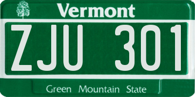 VT license plate ZJU301