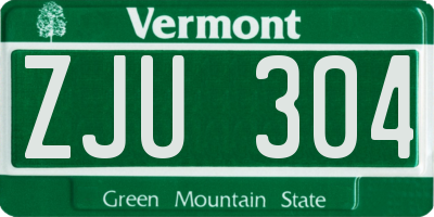 VT license plate ZJU304