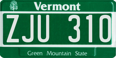 VT license plate ZJU310