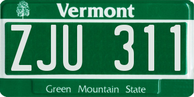VT license plate ZJU311