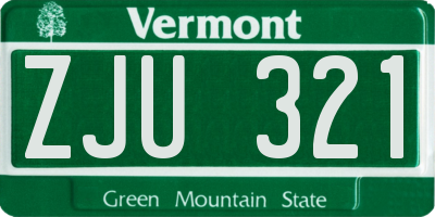 VT license plate ZJU321