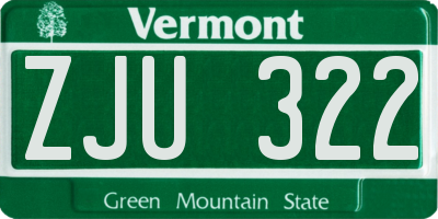 VT license plate ZJU322
