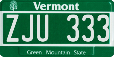 VT license plate ZJU333