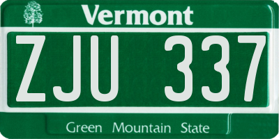 VT license plate ZJU337