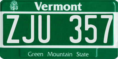 VT license plate ZJU357