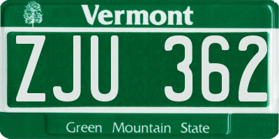 VT license plate ZJU362