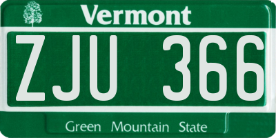 VT license plate ZJU366