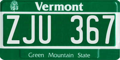 VT license plate ZJU367