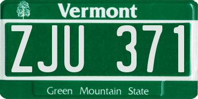 VT license plate ZJU371