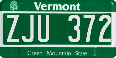 VT license plate ZJU372