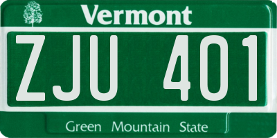VT license plate ZJU401