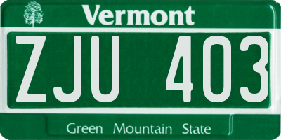 VT license plate ZJU403