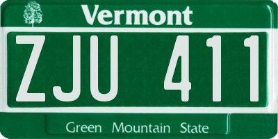 VT license plate ZJU411