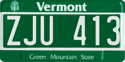 VT license plate ZJU413
