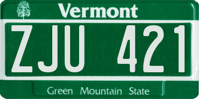 VT license plate ZJU421