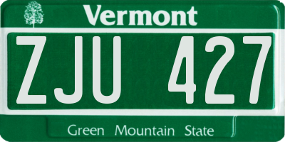VT license plate ZJU427