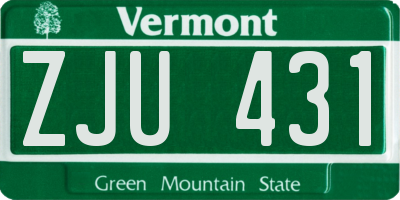 VT license plate ZJU431