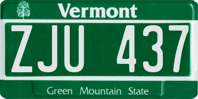 VT license plate ZJU437