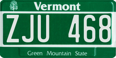 VT license plate ZJU468