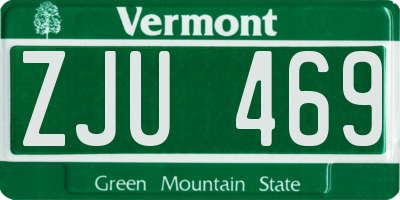 VT license plate ZJU469
