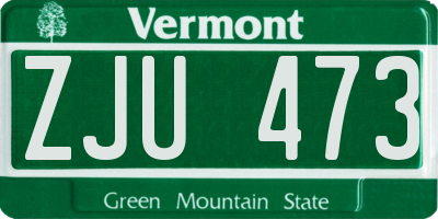 VT license plate ZJU473