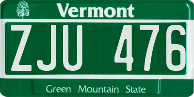 VT license plate ZJU476