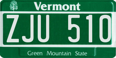 VT license plate ZJU510