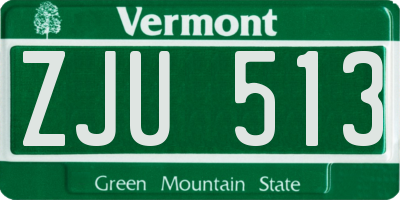 VT license plate ZJU513