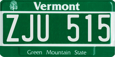 VT license plate ZJU515