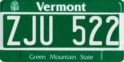 VT license plate ZJU522