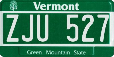 VT license plate ZJU527