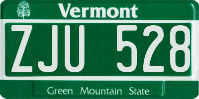 VT license plate ZJU528